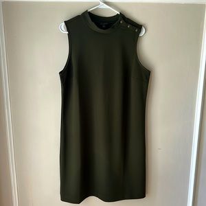 Army Green Mock Neck Banana Republic Shift Dress